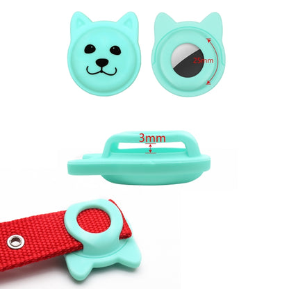 Hanhan Smiley Cute Cartoon Pet Collar Anti-lost Tracker Silicone Case For AirTag(Fluorescent Pink) - Pet Series by Mutural | Online Shopping UK | buy2fix