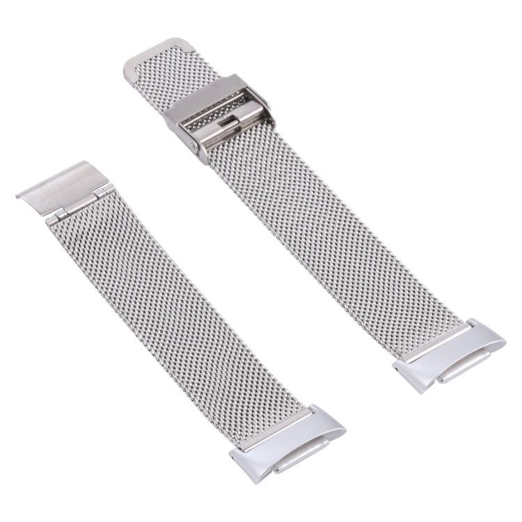 For Fitbit Charge 5 Milan Steel Double Buckles Strap Watch Band(Silver) - Watch Bands by buy2fix | Online Shopping UK | buy2fix