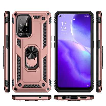 For OPPO Reno5 Z Shockproof TPU + PC Phone Protective Case with 360 Degree Rotating Holder(Rose Gold) - OPPO Cases by buy2fix | Online Shopping UK | buy2fix