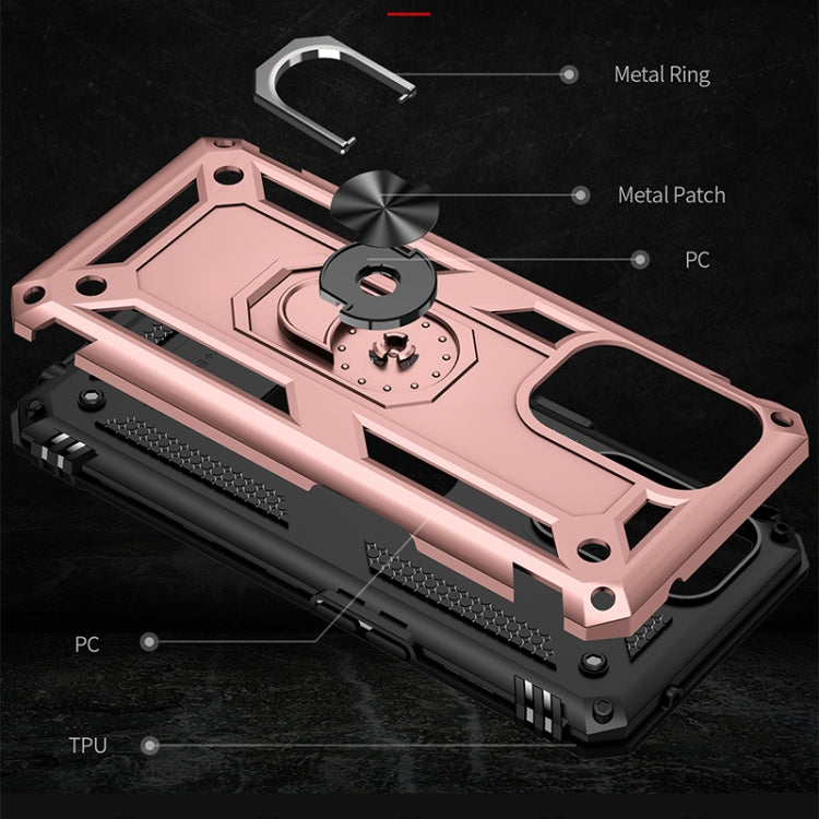 For OPPO Reno5 Z Shockproof TPU + PC Phone Protective Case with 360 Degree Rotating Holder(Rose Gold) - OPPO Cases by buy2fix | Online Shopping UK | buy2fix