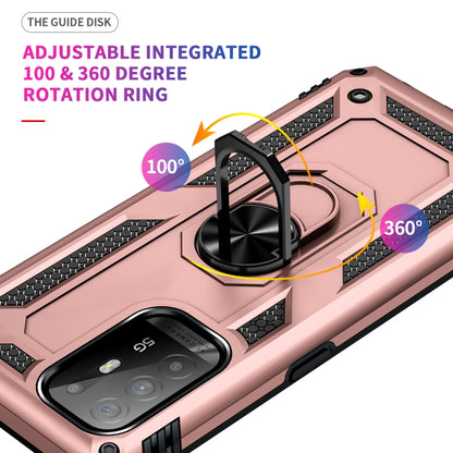 For OPPO Reno5 Z Shockproof TPU + PC Phone Protective Case with 360 Degree Rotating Holder(Rose Gold) - OPPO Cases by buy2fix | Online Shopping UK | buy2fix