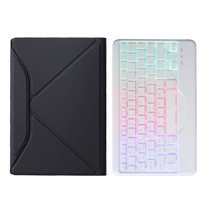 BA08S Backlight Diamond Texture Bluetooth Keyboard Leather Case with Triangle Back Support For Samsung Galaxy Tab A8 2021 SM-X205 / SM-X200(Black + White) - Samsung Keyboard by buy2fix | Online Shopping UK | buy2fix