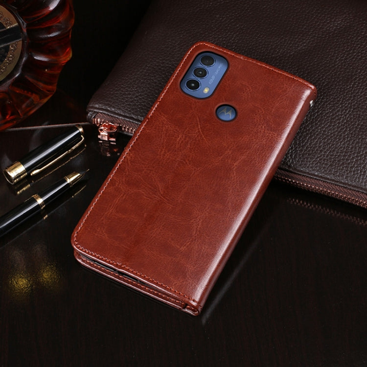 For Motorola Moto E30 idewei Crazy Horse Texture Leather Phone Case(Brown) - Motorola Cases by idewei | Online Shopping UK | buy2fix