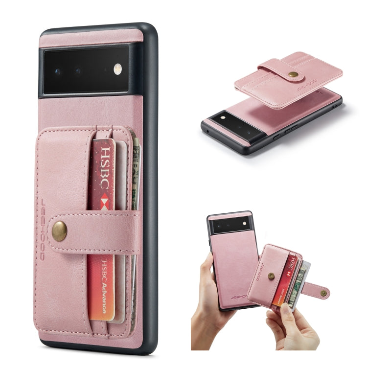 For Google Pixel 6 Pro JEEHOOD RFID Blocking Anti-Theft Wallet Phone Case(Pink) - Google Cases by JEEHOOD | Online Shopping UK | buy2fix