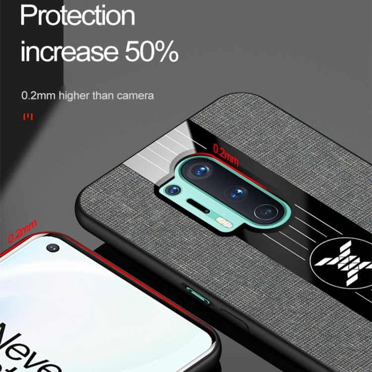 For OnePlus 8 Pro XINLI Stitching Cloth Texture Shockproof TPU Phone Case(Blue) - OnePlus Cases by XINLI | Online Shopping UK | buy2fix