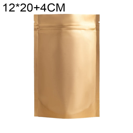 100 PCS/Set Matte Aluminum Foil Snack Stand-up Pouch, Size:12x20+4cm(Gold) - Preservation Supplies by buy2fix | Online Shopping UK | buy2fix