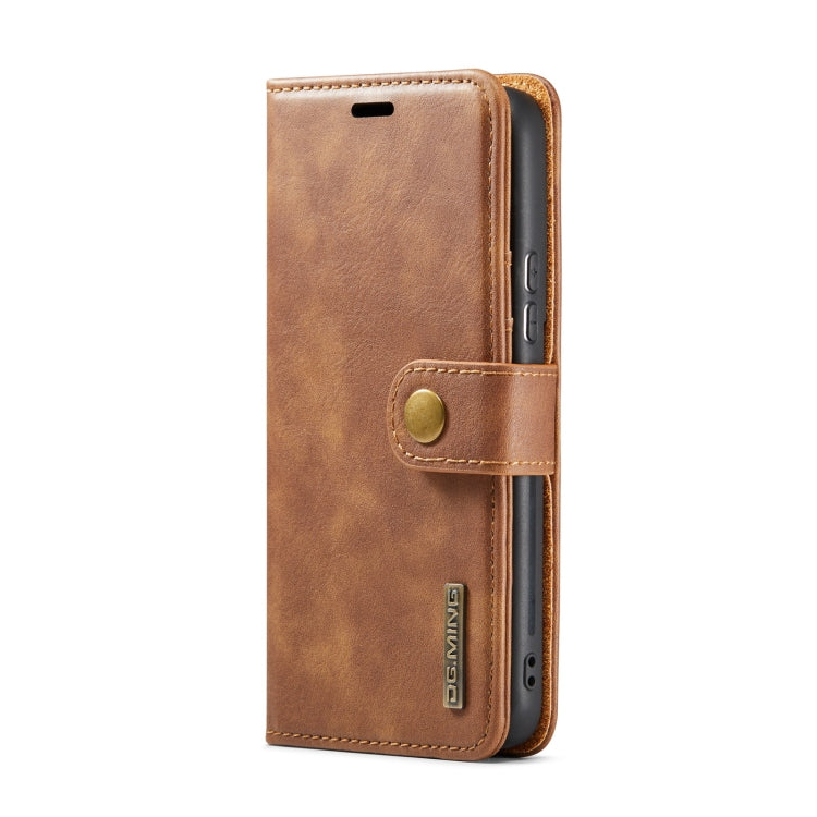 For Samsung Galaxy S22+ 5G DG.MING Crazy Horse Texture Detachable Magnetic Leather Phone Case(Brown) - Galaxy S22+ 5G Cases by DG.MING | Online Shopping UK | buy2fix