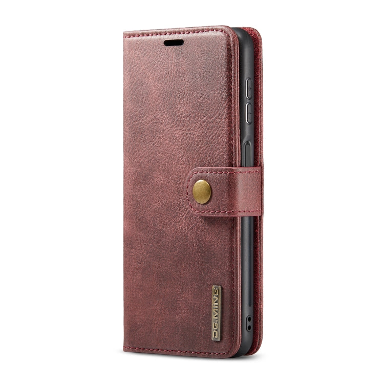 For Samsung Galaxy A13 4G DG.MING Crazy Horse Texture Detachable Magnetic Leather Phone Case(Red) - Galaxy Phone Cases by DG.MING | Online Shopping UK | buy2fix