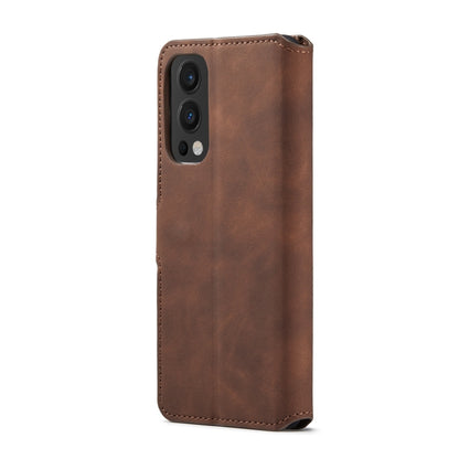 For OnePlus Nord 2 DG.MING Retro Oil Side Horizontal Flip Leather Case with Holder & Card Slots & Wallet(Coffee) - OnePlus Cases by DG.MING | Online Shopping UK | buy2fix