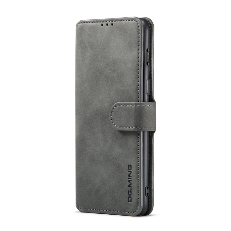 For OnePlus Nord 2 DG.MING Retro Oil Side Horizontal Flip Leather Case with Holder & Card Slots & Wallet(Grey) - OnePlus Cases by DG.MING | Online Shopping UK | buy2fix