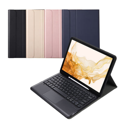 A800B-A Split Bluetooth Keyboard Leather Case with Holder & Pen Slot & Touchpad For Samsung Galaxy Tab S8+ X800(Blue) - Samsung Keyboard by buy2fix | Online Shopping UK | buy2fix