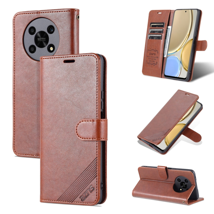 For Honor X30 AZNS Sheepskin Texture Flip Leather Phone Case(Brown) - Honor Cases by AZNS | Online Shopping UK | buy2fix