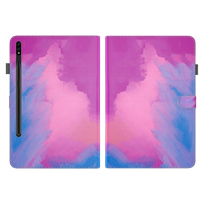 For Samsung Galaxy Tab S9+ Watercolor Pattern Flip Leather Tablet Case(Purple Red) - Galaxy Tab S9+ Cases by buy2fix | Online Shopping UK | buy2fix