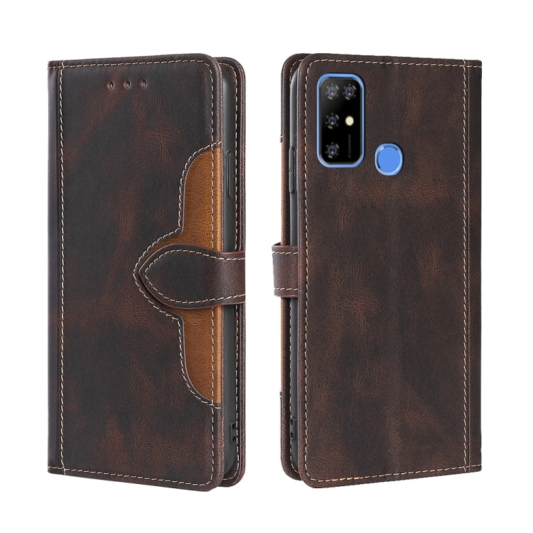 For Doogee X96 Pro Skin Feel Straw Hat Magnetic Buckle Leather Phone Case(Brown) - Doogee Cases by buy2fix | Online Shopping UK | buy2fix