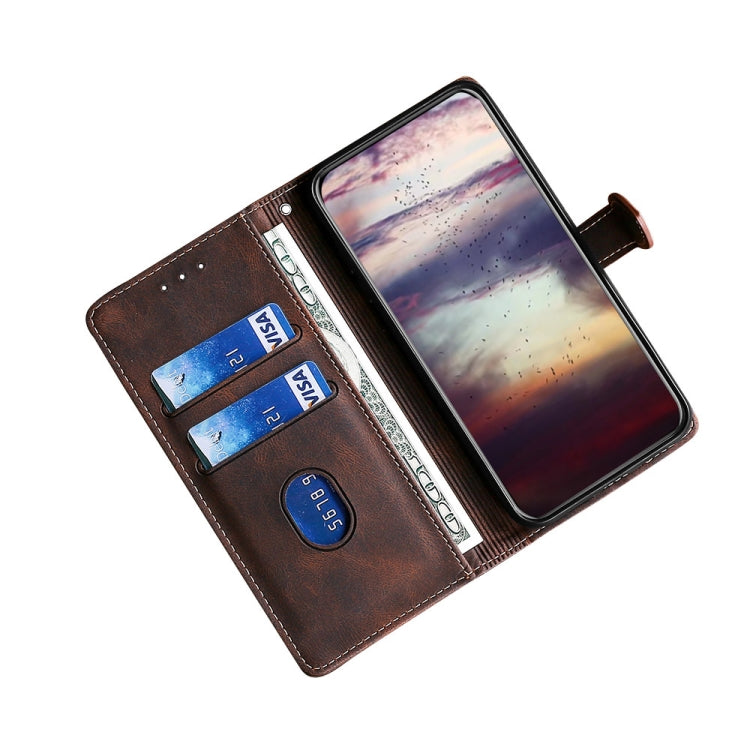 For Doogee X96 Pro Skin Feel Straw Hat Magnetic Buckle Leather Phone Case(Brown) - Doogee Cases by buy2fix | Online Shopping UK | buy2fix