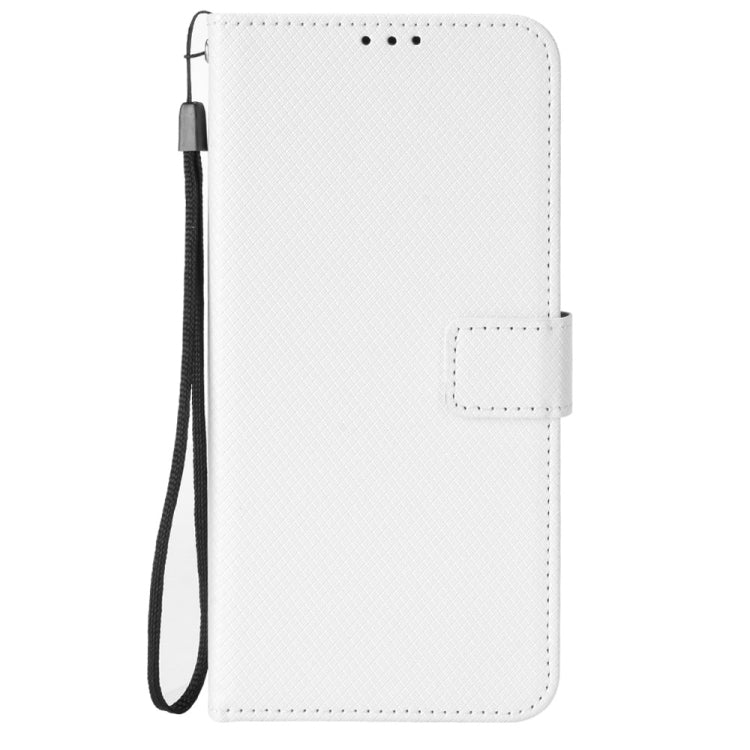 For Doogee S88 Pro / S88 Plus Diamond Texture Leather Phone Case(White) - Doogee Cases by buy2fix | Online Shopping UK | buy2fix