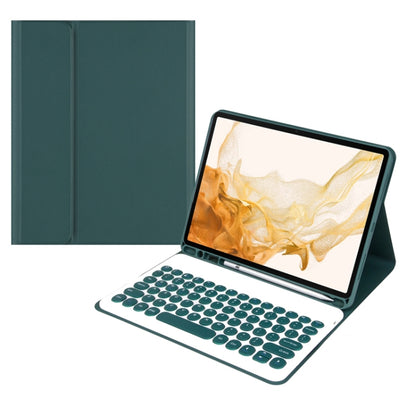 +X3 Universal Candy Color Round Keys Bluetooth Keyboard Leather Case(Dark Night Green) - Universal Keyboard by buy2fix | Online Shopping UK | buy2fix