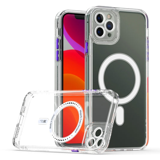For iPhone 11 Pro Max Cat-eye TPU + Acrylic Magsafe Phone Case (Purple) - iPhone 11 Pro Max Cases by buy2fix | Online Shopping UK | buy2fix