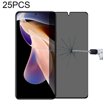 25 PCS Full Cover Anti-peeping Tempered Glass Film For Xiaomi Redmi Note 11 Pro+ 5G -  by buy2fix | Online Shopping UK | buy2fix