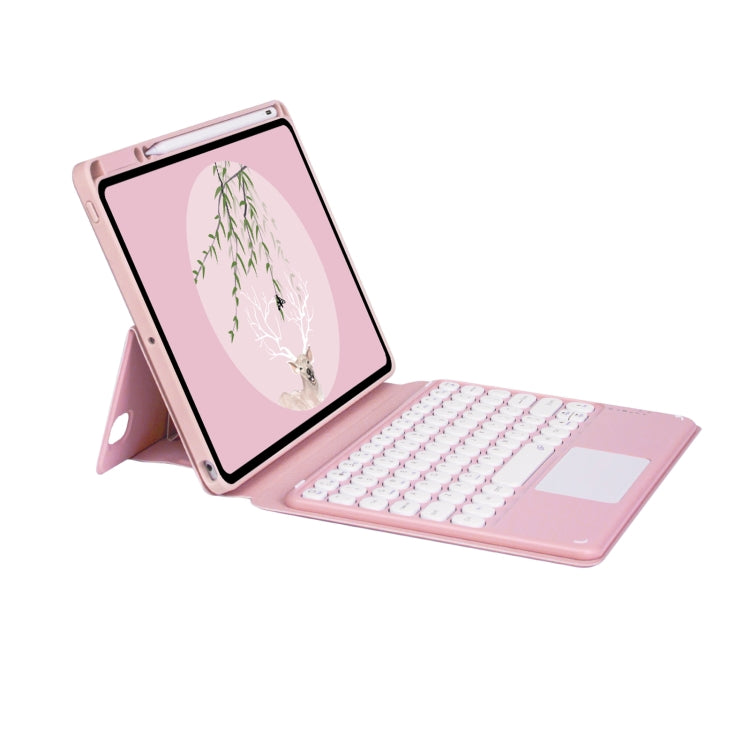 Bluetooth Keyboard Leather Case with Touchpad & Rotatable Bottom Case For iPad 10.2 2021 & 2020 & 2019 / Air 2019 / Pro 10.5 inch(Light Pink) - Universal by buy2fix | Online Shopping UK | buy2fix