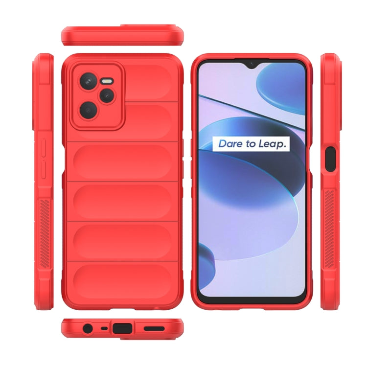 For OPPO Realme C35 Magic Shield TPU + Flannel Phone Case(Grey) - Realme Cases by buy2fix | Online Shopping UK | buy2fix