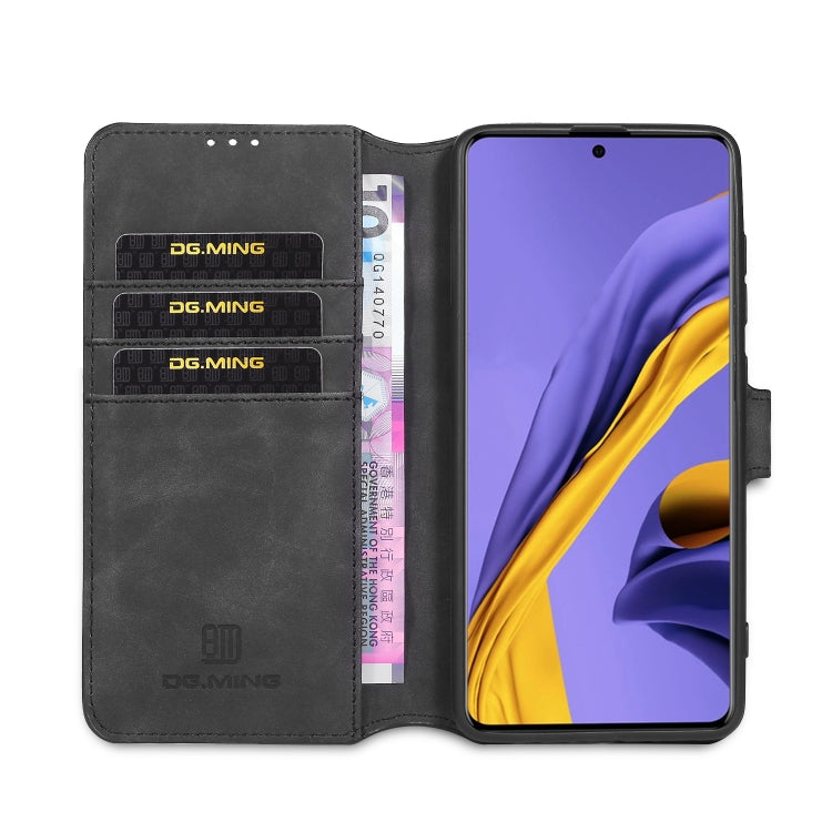 For Galaxy A51 DG.MING Retro Oil Side Horizontal Flip Case with Holder & Card Slots & Wallet(Black) - Galaxy Phone Cases by DG.MING | Online Shopping UK | buy2fix