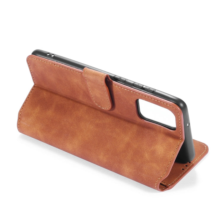 For Galaxy S20+ DG.MING Retro Oil Side Horizontal Flip Case with Holder & Card Slots & Wallet(Brown) - Galaxy Phone Cases by DG.MING | Online Shopping UK | buy2fix