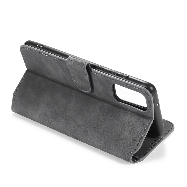 For Galaxy S20+ DG.MING Retro Oil Side Horizontal Flip Case with Holder & Card Slots & Wallet(Grey) - Galaxy Phone Cases by DG.MING | Online Shopping UK | buy2fix