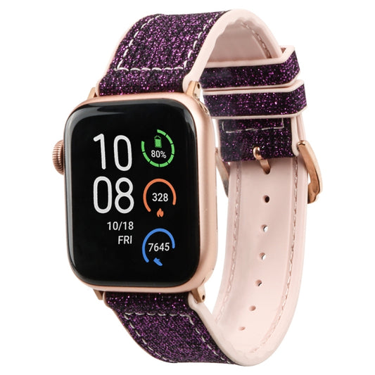 Glitter Starry Sky Watch Band For Apple Watch Ultra 49mm&Watch Ultra 2 49mm / Series 9&8&7 45mm / SE 3&SE 2&6&SE&5&4 44mm / 3&2&1 42mm(Dark Purple) - Watch Bands by buy2fix | Online Shopping UK | buy2fix