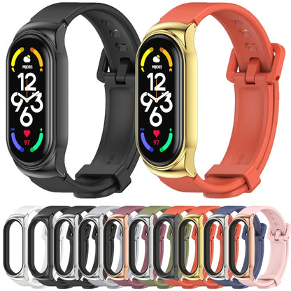 For Xiaomi Mi Band 7 / 7 NFC MIJOBS CS Metal Case + Silicone Watch Band(Pink Rose Gold) - Watch Bands by MIJOBS | Online Shopping UK | buy2fix
