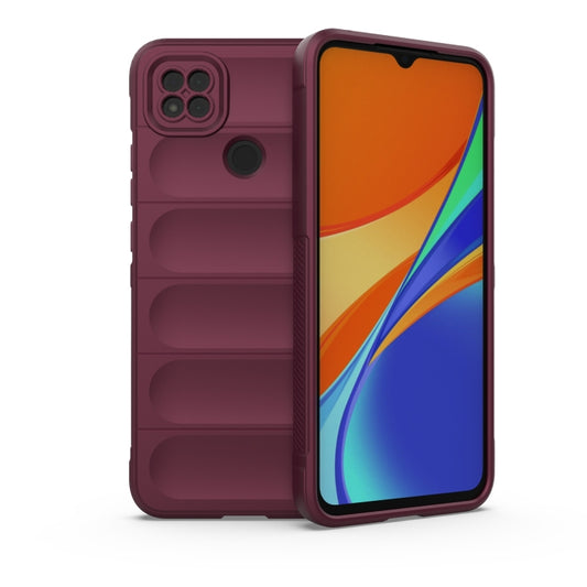 For Xiaomi Redmi 9C Magic Shield TPU + Flannel Phone Case(Wine Red) - Xiaomi Cases by buy2fix | Online Shopping UK | buy2fix