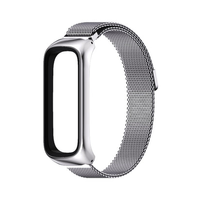 For Samsung Galaxy Fit 2 MIJOBS Milan Magnetic Stainless Steel Watch Band(Silver) - Watch Bands by MIJOBS | Online Shopping UK | buy2fix