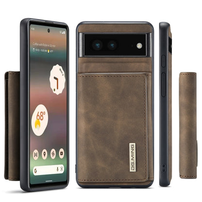 For Google Pixel 6A DG.MING M1 Series 3-Fold Multi Card Wallet + Magnetic Phone Case(Coffee) - Google Cases by DG.MING | Online Shopping UK | buy2fix