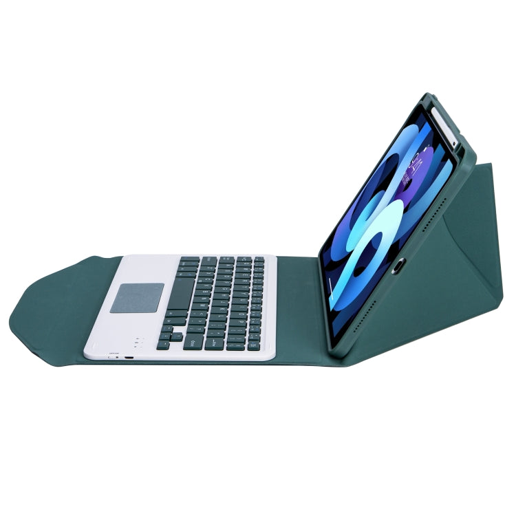 Z102B-A Pen Slot Touchpad Bluetooth Keyboard Leather Tablet Case For iPad 10.2 2021/2020/2019(Green) - Universal by buy2fix | Online Shopping UK | buy2fix