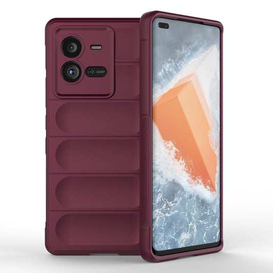 For vivo iQOO 10 Pro 5G Magic Shield TPU + Flannel Phone Case(Wine Red) - vivo Cases by buy2fix | Online Shopping UK | buy2fix