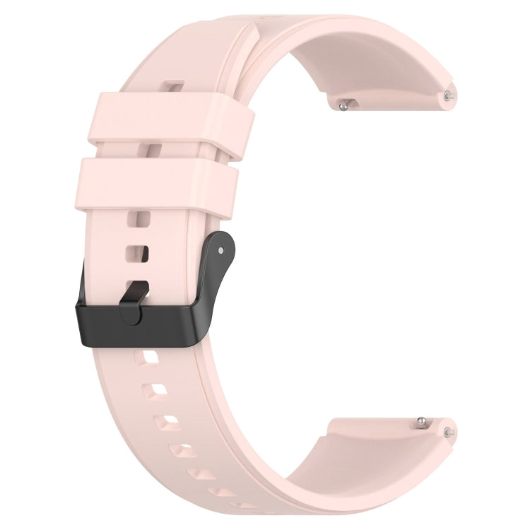 For Samsung Galaxy Watch 5 40mm 20mm Black Buckle Step Silicone Watch Band(Pink) - Watch Bands by buy2fix | Online Shopping UK | buy2fix