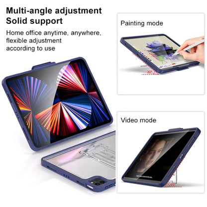 Mutural Transparent Holder Tablet Case For iPad 10.2 2021 / 2020 / 2019 / 10.5(Red) - iPad 10.2 Cases by Mutural | Online Shopping UK | buy2fix