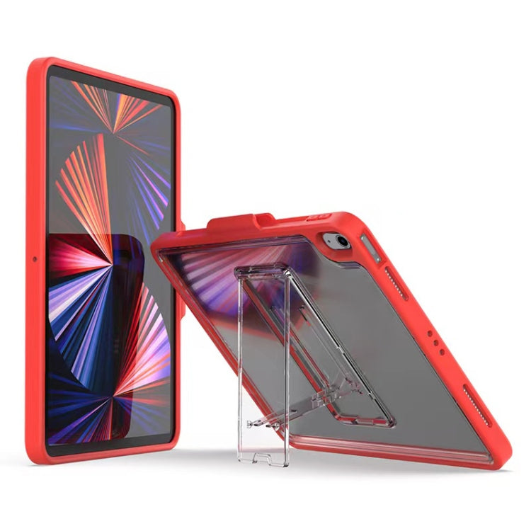 Mutural Transparent Holder Tablet Case For iPad Air 2022/ 2020 10.9(Red) - iPad Air (2022) / (2020) 10.9 Cases by Mutural | Online Shopping UK | buy2fix