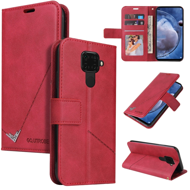 For Huawei Mate 30 Lite GQUTROBE Right Angle Leather Phone Case(Red) - Huawei Cases by GQUTROBE | Online Shopping UK | buy2fix