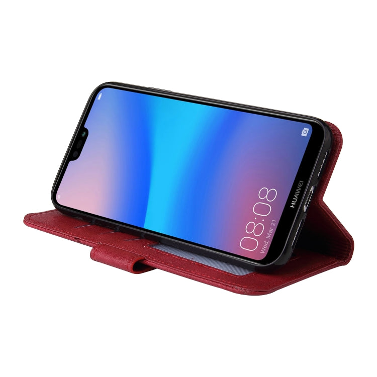 For Huawei P20 Lite GQUTROBE Right Angle Leather Phone Case(Red) - Huawei Cases by GQUTROBE | Online Shopping UK | buy2fix