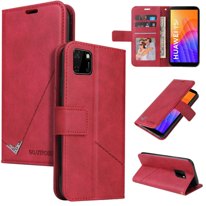 For Huawei Y5p / Honor 9S GQUTROBE Right Angle Leather Phone Case(Red) - Huawei Cases by GQUTROBE | Online Shopping UK | buy2fix