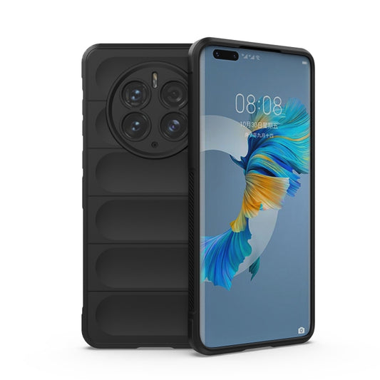 For Huawei Mate 50 Pro Magic Shield TPU + Flannel Phone Case(Black) - Huawei Cases by buy2fix | Online Shopping UK | buy2fix