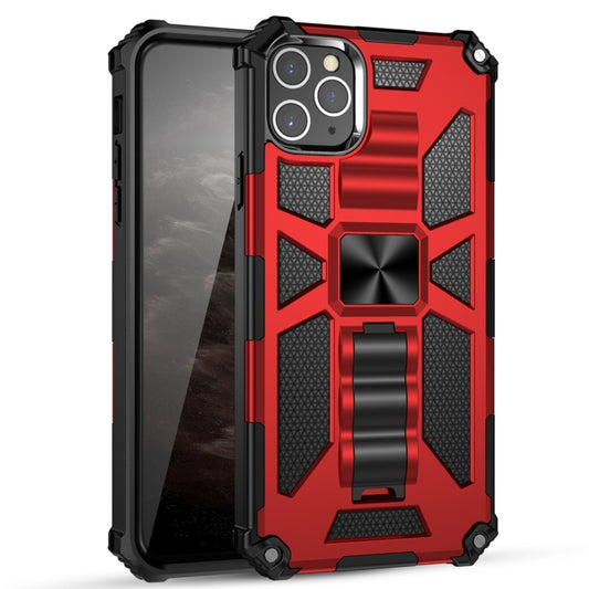 For iPhone 11 Pro Max Armor Shockproof TPU + PC Magnetic Protective Case with Holder(Red) - iPhone 11 Pro Max Cases by buy2fix | Online Shopping UK | buy2fix