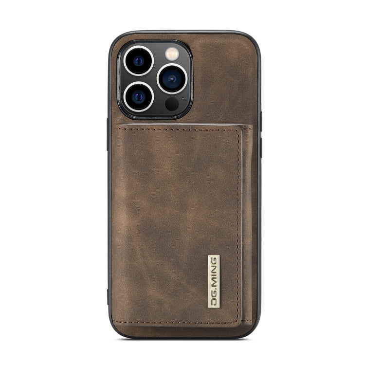 For iPhone 14 Pro Max DG.MING M1 Series 3-Fold Multi Card Wallet Leather Case(Coffee) - iPhone 14 Pro Max Cases by DG.MING | Online Shopping UK | buy2fix