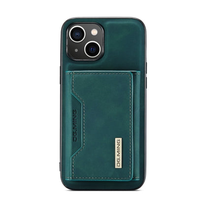 For iPhone 14 DG.MING M2 Series 3-Fold Card Bag Leather Case(Green) - iPhone 14 Cases by DG.MING | Online Shopping UK | buy2fix