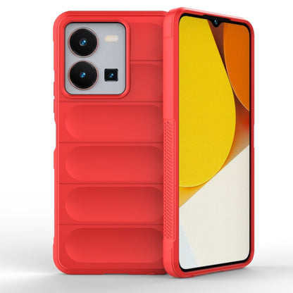 For vivo Y35 4G Global Magic Shield TPU + Flannel Phone Case(Red) - vivo Cases by buy2fix | Online Shopping UK | buy2fix