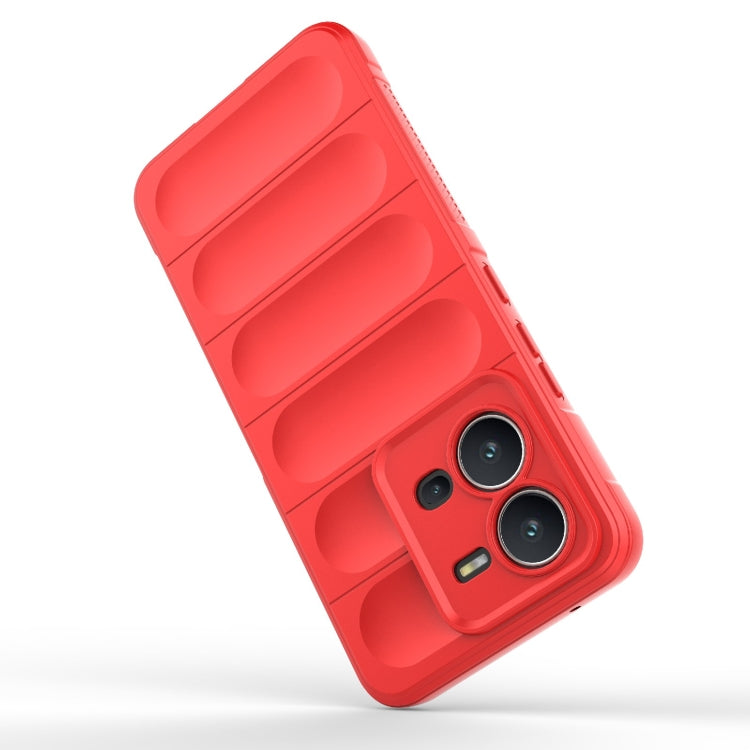 For vivo V25 5G Global Magic Shield TPU + Flannel Phone Case(Red) - vivo Cases by buy2fix | Online Shopping UK | buy2fix