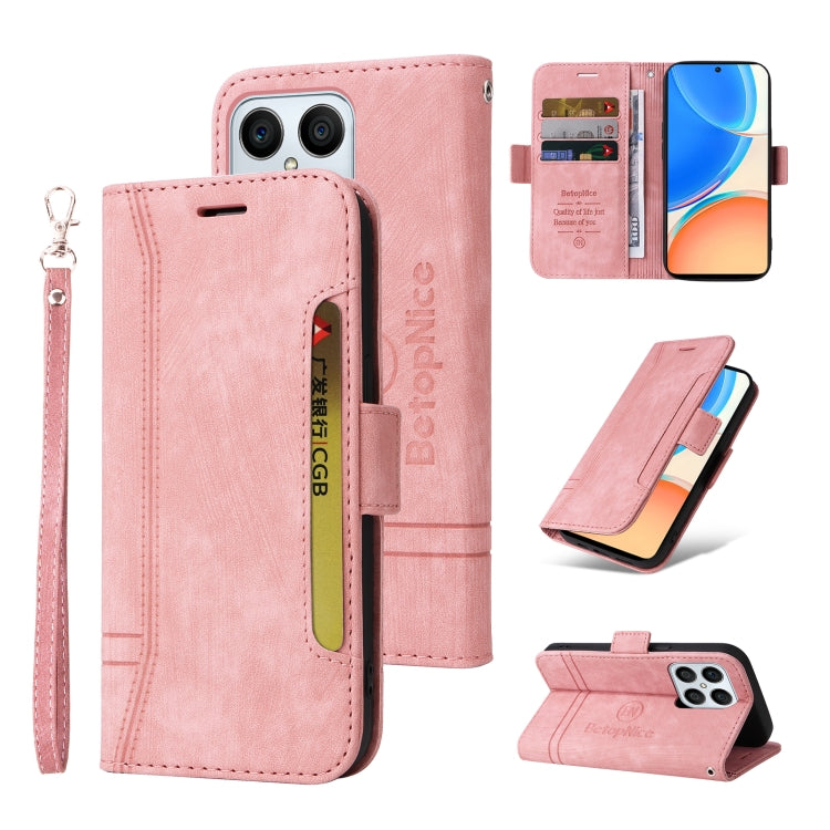 For Honor X8 5G / X6 BETOPNICE Dual-side Buckle Leather Phone Case(Pink) - Honor Cases by BETOPNICE | Online Shopping UK | buy2fix