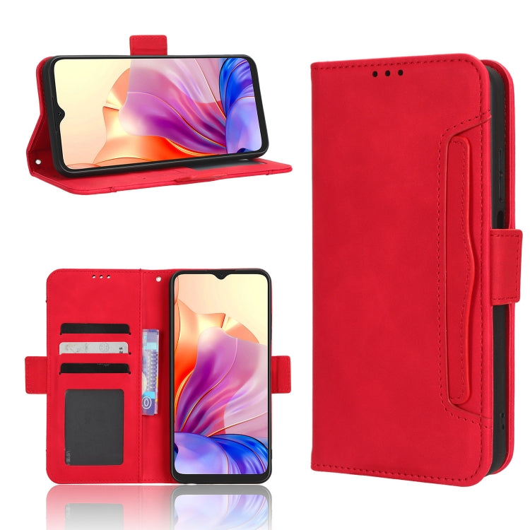 For Blackview OSCAL C80 Skin Feel Calf Texture Card Slots Leather Phone Case(Red) - More Brand by buy2fix | Online Shopping UK | buy2fix