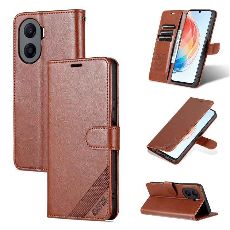 For Honor Play 40 Plus AZNS Sheepskin Texture Flip Leather Phone Case(Brown) - Honor Cases by AZNS | Online Shopping UK | buy2fix